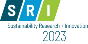 SRI2023 logo in teal, blue and grass green.